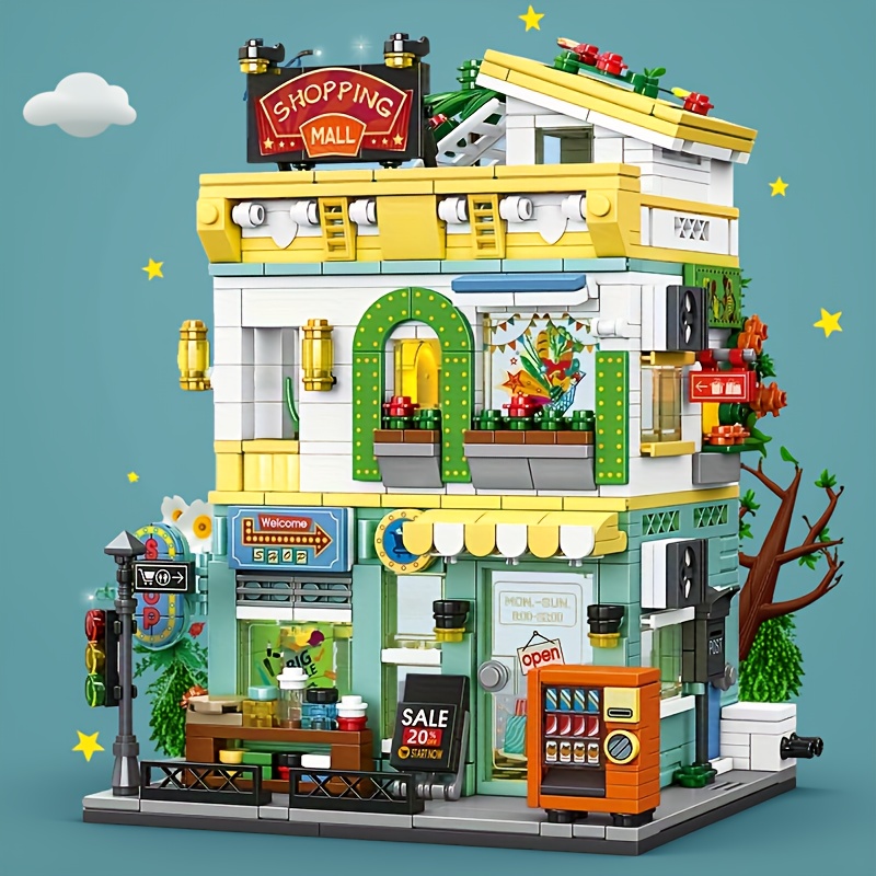 Model Kit Companies - Blok Bangunan Hotel Supermarket Pemandangan Jalan