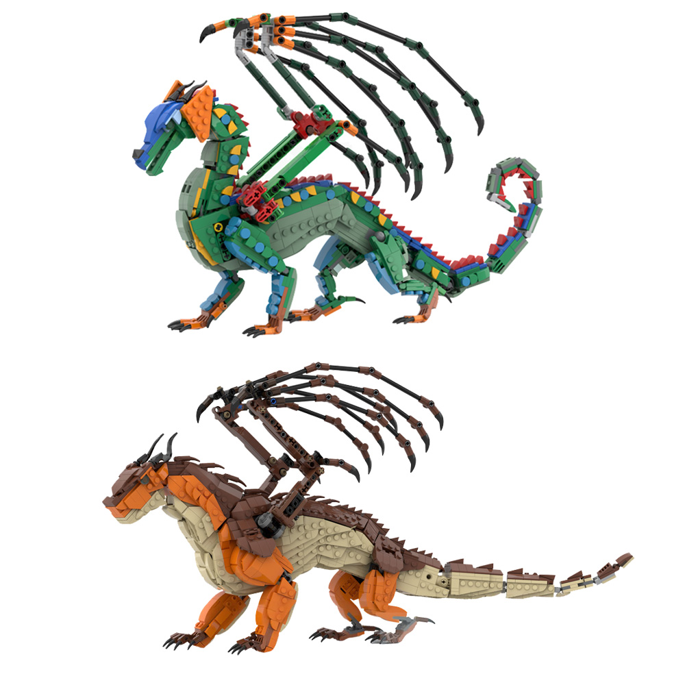Model Kit Dragon - MOC RainWing Blok Bangunan Model Animasi
