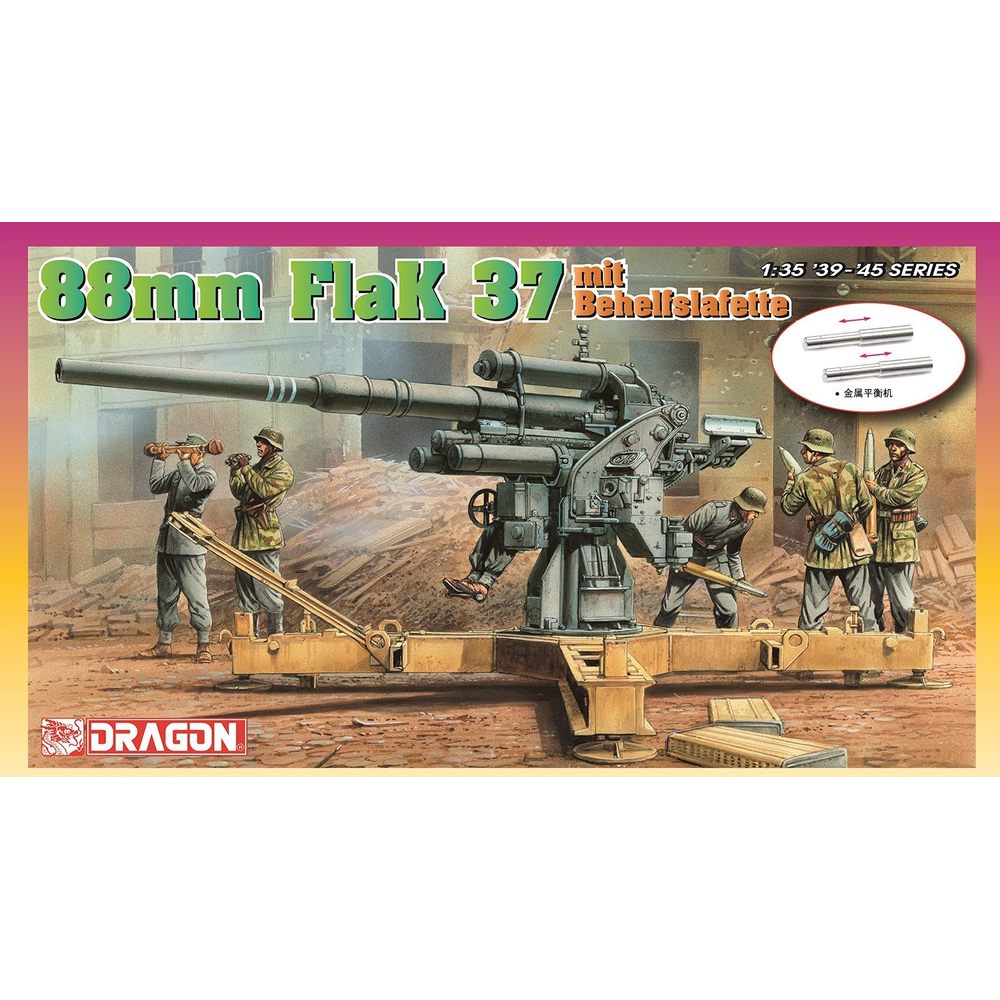 Model Kit Dragon - DRAGON 6523 1/35 88mm FLAK37 dengan