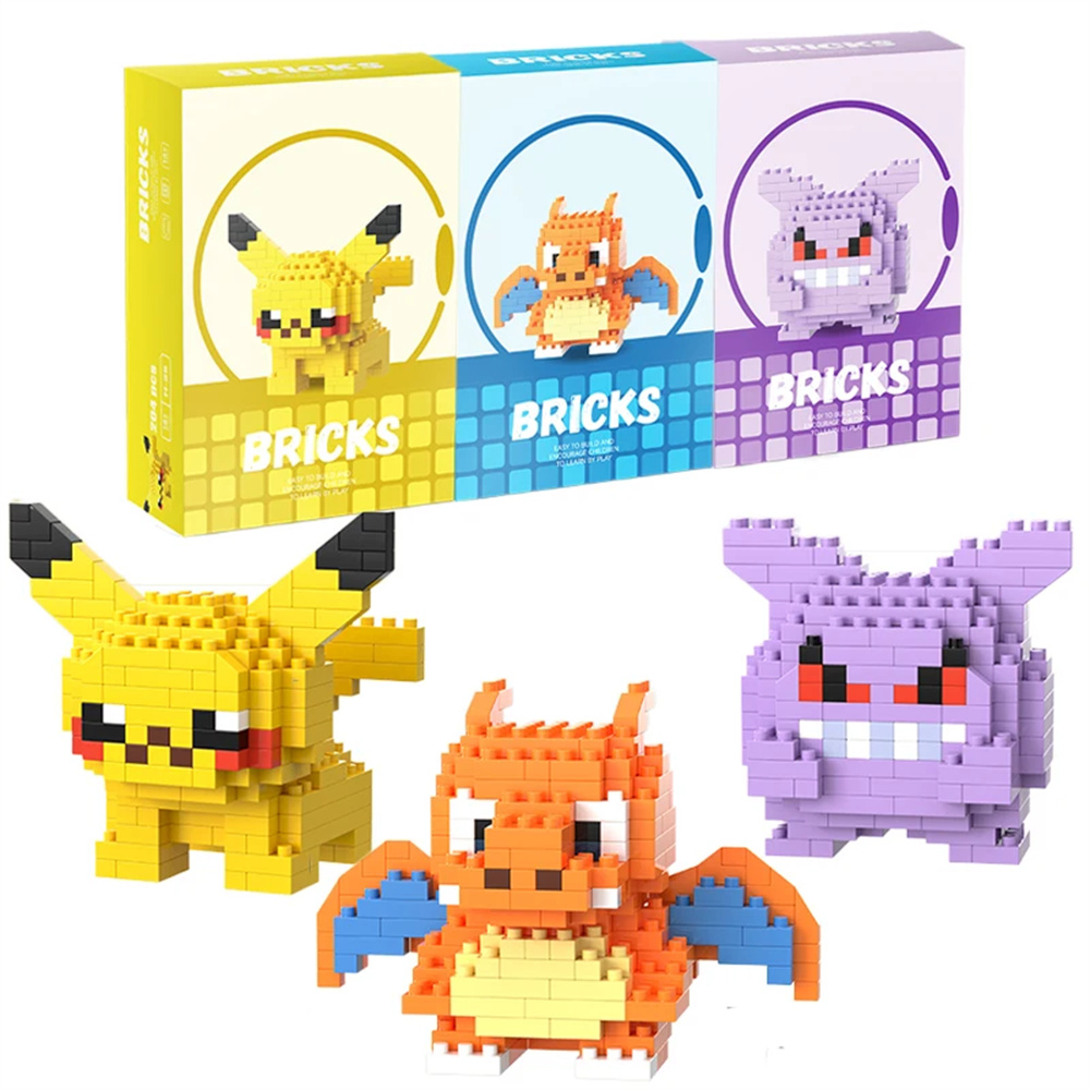 Model Kit Figures - Blok Bangunan Mikro Pokemon Pikachu Dragonite