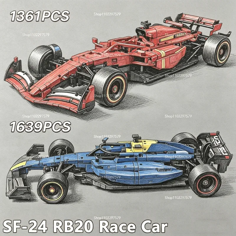 Model Kit Companies - 1361/1639 PCS, Model Mobil Balap Skala
