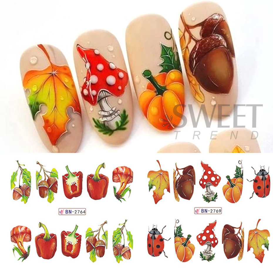 12 buah musim gugur stiker kuk - Waterslide Decal Paper ulasan dan harga