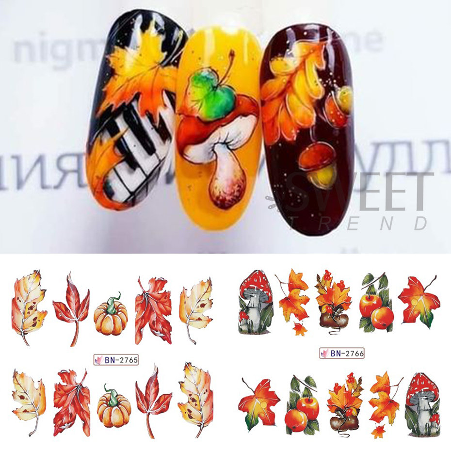 12 buah musim gugur stiker kuk - Waterslide Decal Paper ulasan dan harga