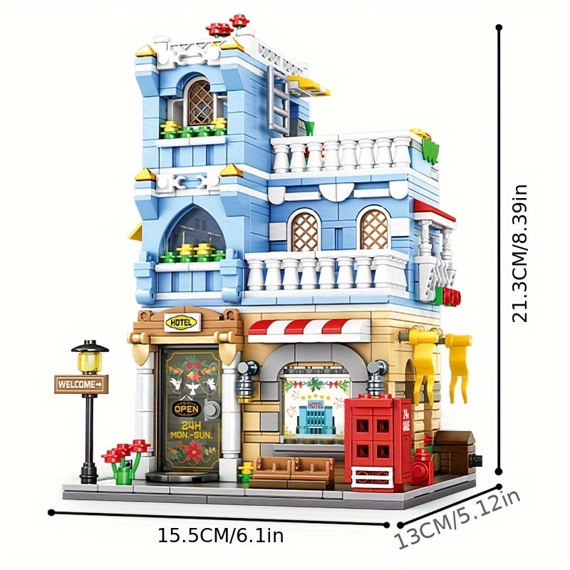 Blok Bangunan Hotel Supermarke - Model Kit Companies ulasan dan harga
