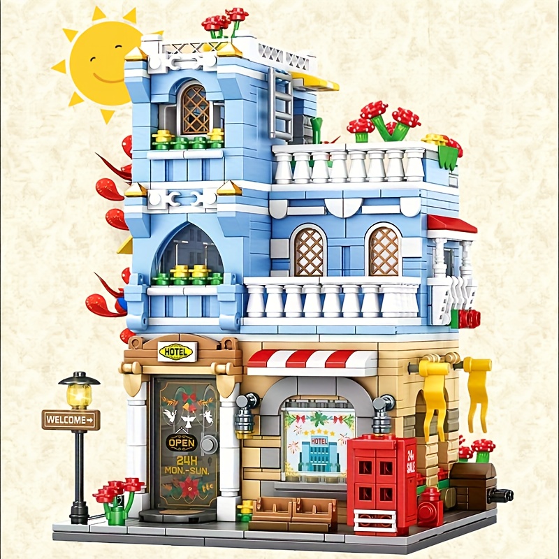 Blok Bangunan Hotel Supermarke - Model Kit Companies ulasan dan harga
