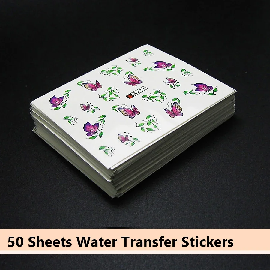 50 Buah Stiker Kuku Desain Cam - Waterslide Decal Paper ulasan dan harga