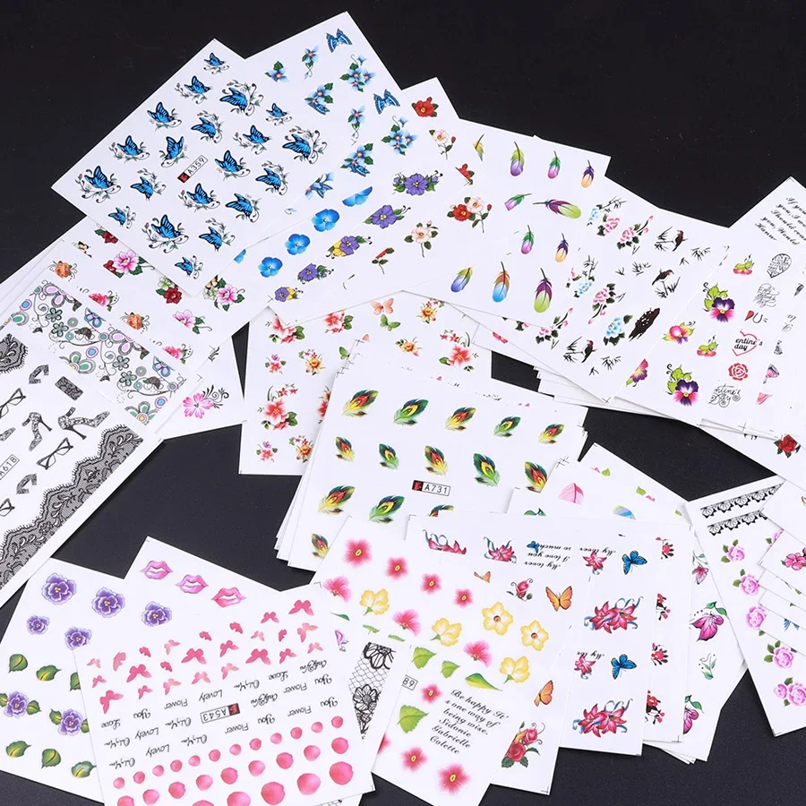 50 Buah Stiker Kuku Desain Cam - Waterslide Decal Paper ulasan dan harga