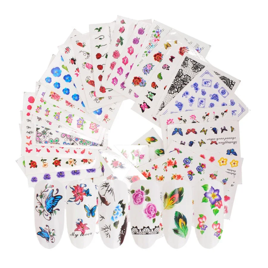 50 Buah Stiker Kuku Desain Cam - Waterslide Decal Paper ulasan dan harga